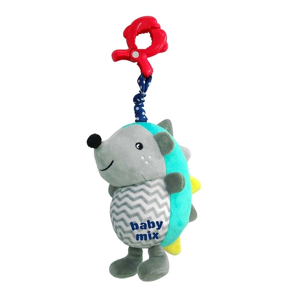 Dětská plyšová hračka s hracím strojkem a klipem Baby Mix Ježek
