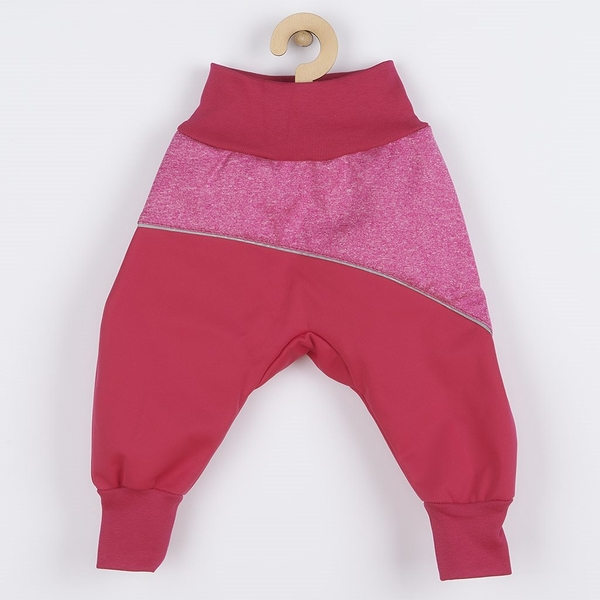 Softshellové kojenecké kalhoty New Baby růžové Velikost 98 (2-3r