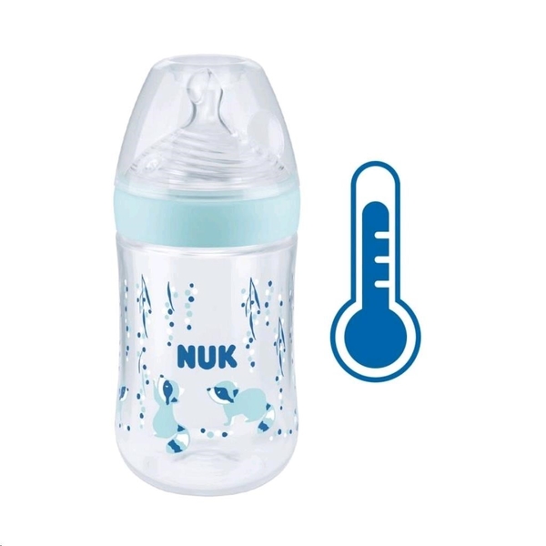 Kojenecká láhev NUK Nature Sense s kontrolou teploty 260 ml modr