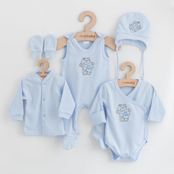 5-dílná kojenecká soupravička do porodnice New Baby Classic modr