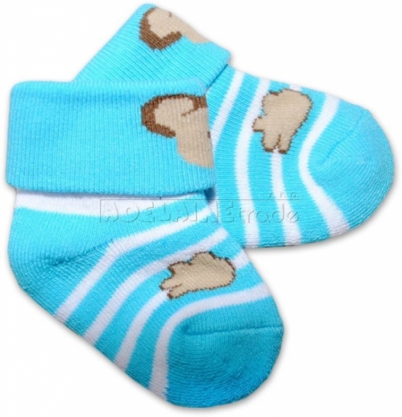 Ponožky kojenecké froté - PEJSEK tyrkysové 