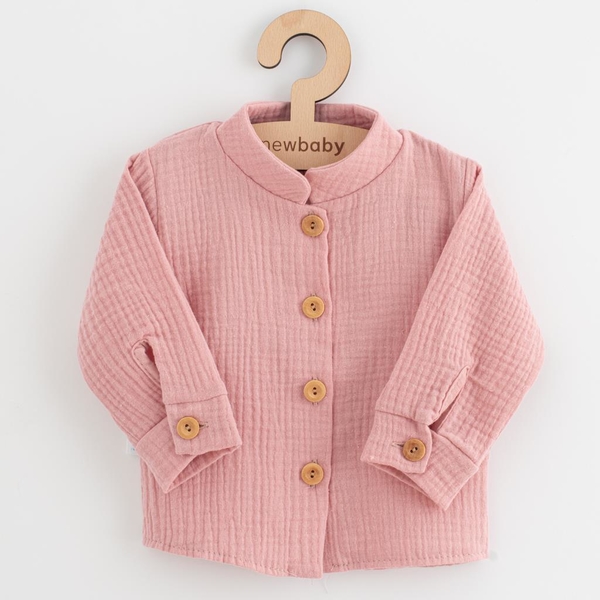 Kojenecká mušelínová košile New Baby Soft dress růžová Velikost