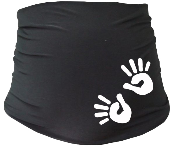 Těhotenský pás s ručičkami, vel. L/XL - černý, Be MaaMaa Velikos