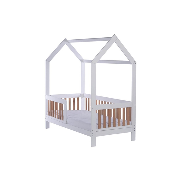 Dětská buková postel se zábranou Drewex Casa Bambini 160x80x174