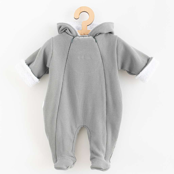 Kojenecká kombinéza s kapucí New Baby Frosty grey Velikost 56 (0