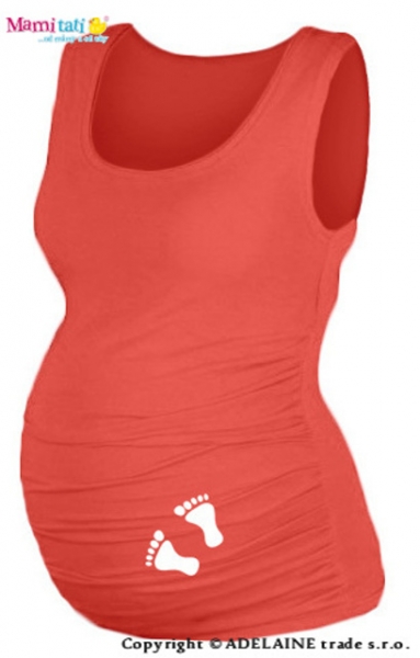 Mamitati Top, tílko Dana s potiskem Nožiček - koral, vel. L/XL