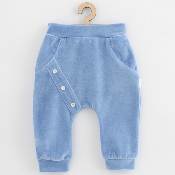 Kojenecké semiškové tepláčky New Baby Suede clothes modrá Veliko