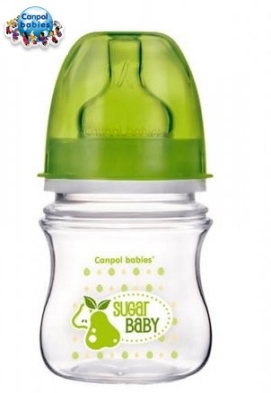 Lahev kojenecká se širokým hrdlem - SUGAR BABY zelená 