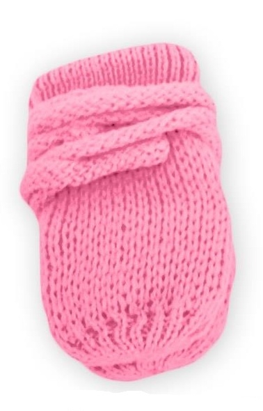 Kojenecké rukavičky pletené, zimní - růžové/malinové, Baby Nelly