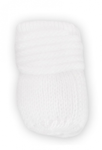 Zimní kojenecké rukavičky pletené - bílé, Baby Nellys Velikost k