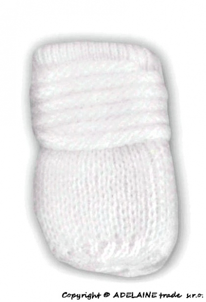 Rukavice kojenecké dvojité - PLETENINA bílé  