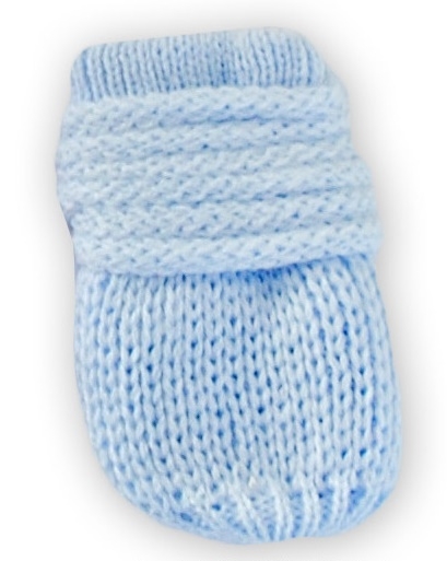 Zimní pletené kojenecké rukavičky - sv. modré, Baby Nellys Velik