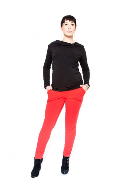 Těhotenské kalhoty Be MaaMaa - KALI červené Velikosti těh. moda