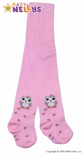 Punčocháče dětské bavlna - SOVIČKA růžové