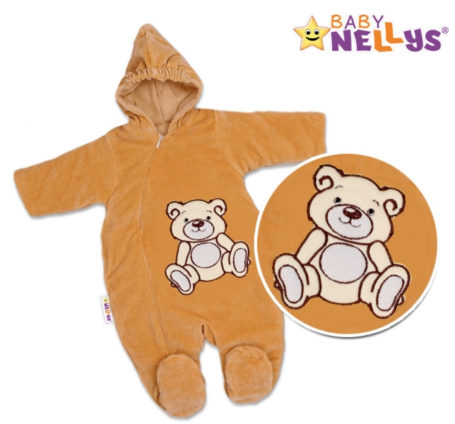 BABY NELLYS Kombinézka/overálek Teddy Bear, velikost: 74 - hnědá