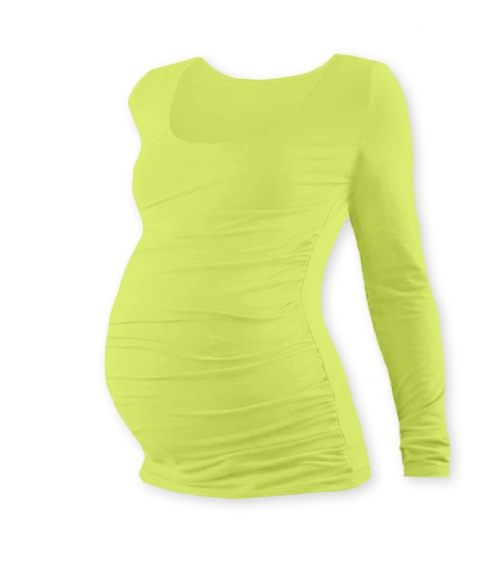 Těhotenské tričko dlouhý rukáv - JOHANKA - světle zelené