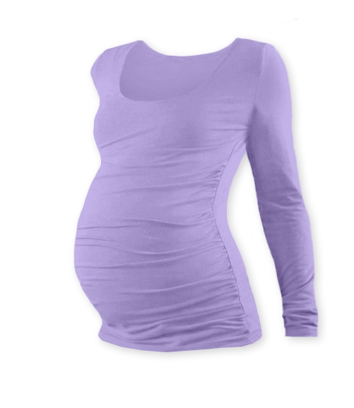 Těhotenské tričko dlouhý rukáv - JOHANKA - šeříkové