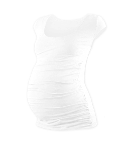 Těhotenské tričko - mini rukáv - JOHANKA - bilá