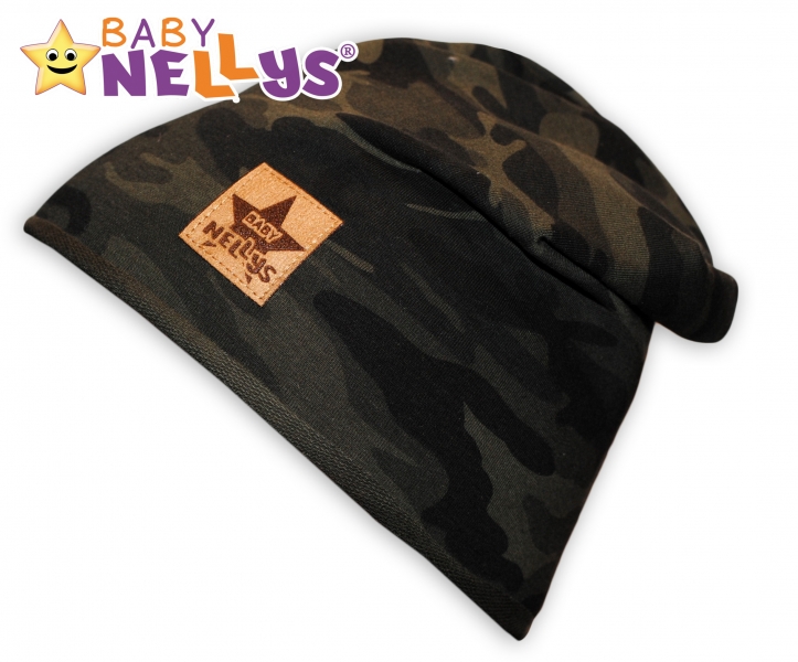 Bavlněná čepička Army Baby Nellys ® - zelená Velikost koj. obleč