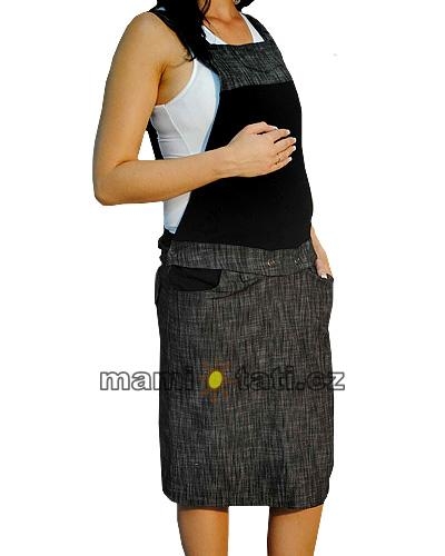 Těhotenské šaty - sukně S LACLEM černý melír