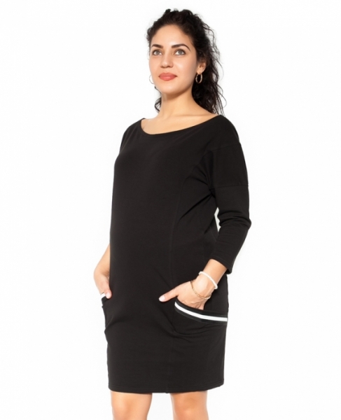 Be MaaMaa Těhotenská šaty Bibi - černé - S Velikosti těh. moda