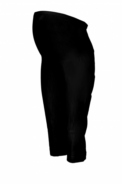 Be MaaMaa Těhotenské 3/4 kalhoty s elastickým pásem - černé, vel
