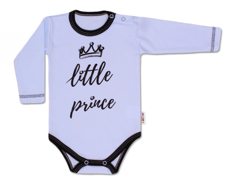 Baby Nellys Body dlouhý rukáv, Little Prince - modré Velikost k