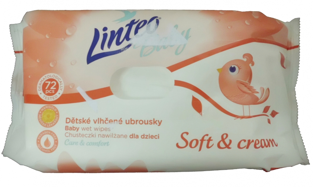 Ubrousky vlhčené - LINTEO BABY Soft&cream 
