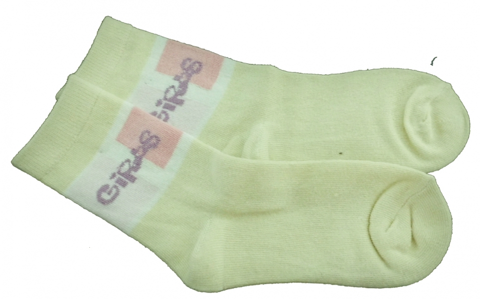 Ponožky dětské bavlna - GIRLS světle žluté 
