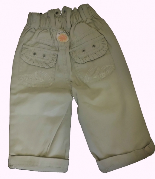 Kalhoty kojenecké bavlna - SUMMER béžové - zadní díl