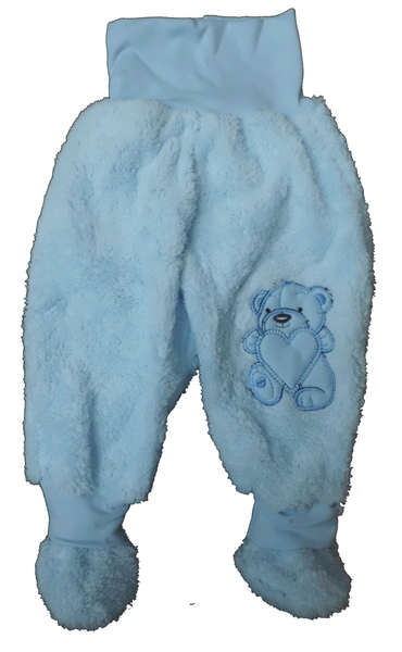 Polodupačky kojenecké teplé lama - MEDVÍDEK modré 