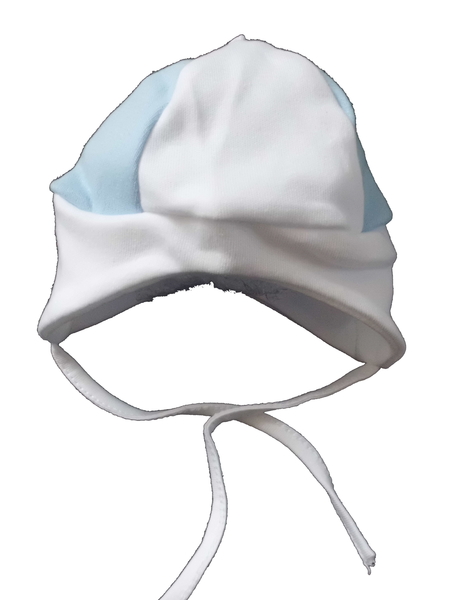 Čepice kojenecká bavlna - KLASIK bílo-modrá 