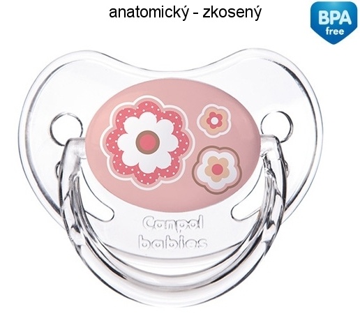 Dudlík silikonový anatomický s krytem - KYTIČKY růžový 
