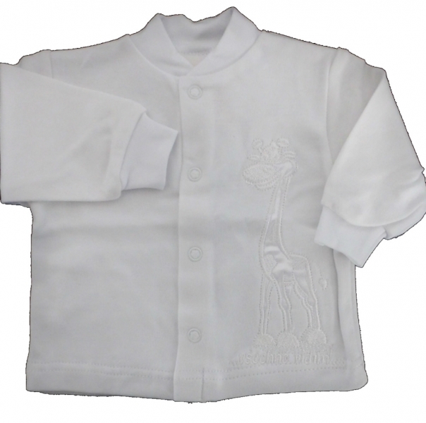 Kabátek kojenecký bavlna ŽIRAFKA bílý 