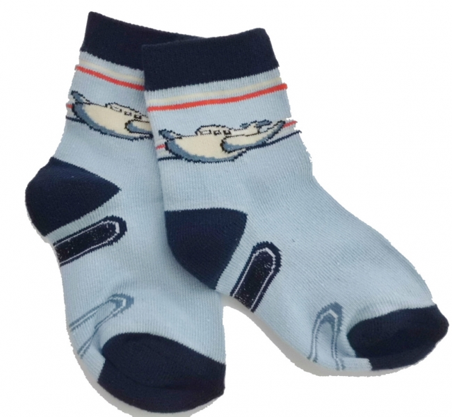 Ponožky kojenecké bavlna - LETADLO modré 