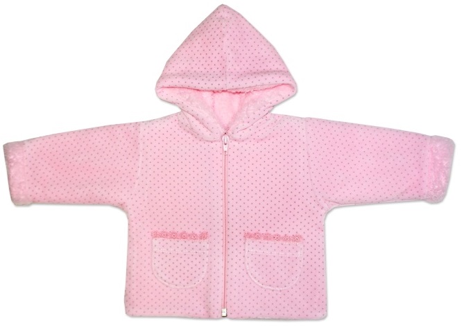 Kabátek kojenecký/Bundička zimní - TEČKY růžový 