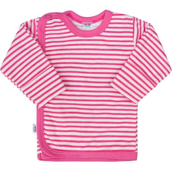 Košilka kojenecká bavlna - CLASSIC proužky růžové 