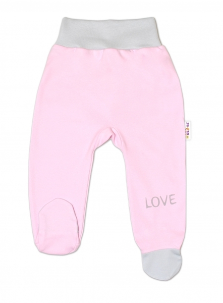 Polodupačky kojenecké bavlna - LOVE růžové - vel.62