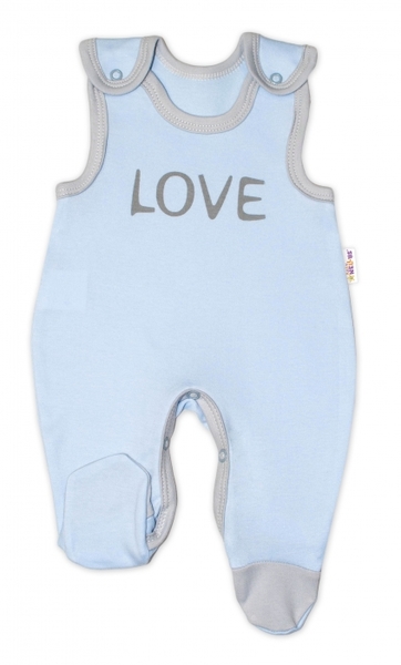 Dupačky kojenecké bavlna - LOVE modré 