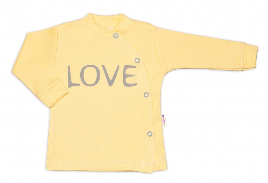 Košilka kojenecká bavlna - LOVE žlutá 