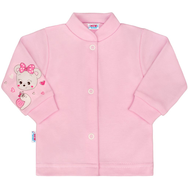 Kabátek kojenecký bavlna - MYŠKA růžový 