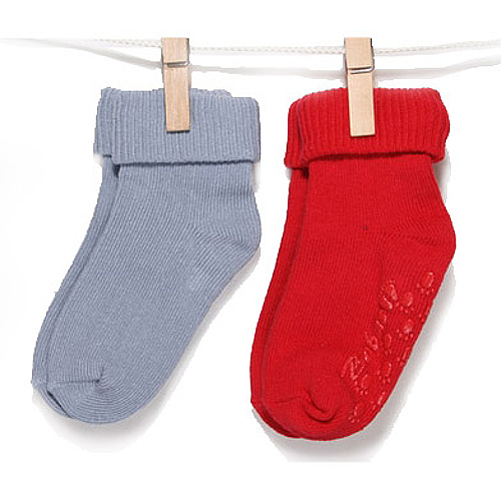 Ponožky dětské bavlna 2páry - RISOCK šedé a červené 