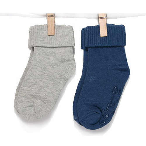 Ponožky dětské bavlna 2páry - RISOCKS šedé a tmavě modré     