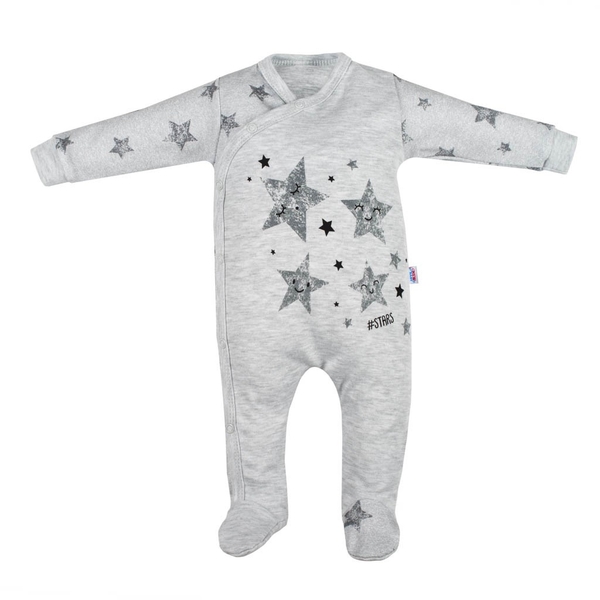 Overal kojenecký bavlna - STARS šedý - vel.80