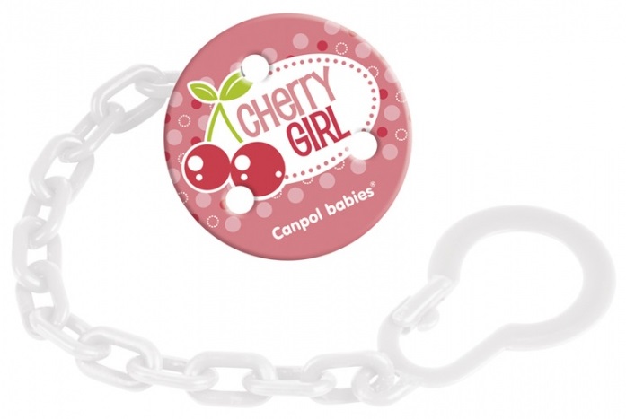 Řetízek na dudlík - CHERRY GIRL růžový - Canpol