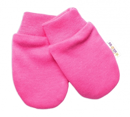 Rukavice kojenecké bavlna - BASIC PASTEL růžové - vel.0-4měs.