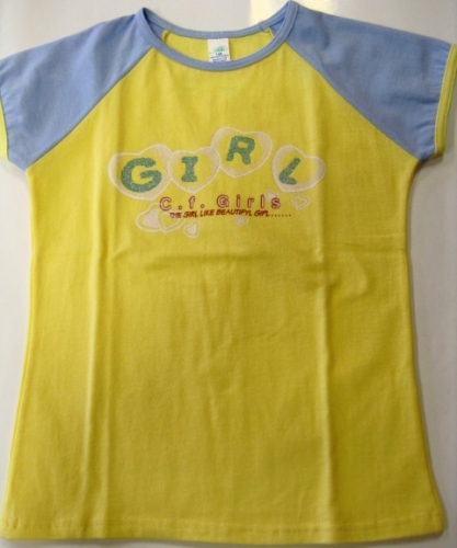 Tričko kr.r. GIRL žluto-modré