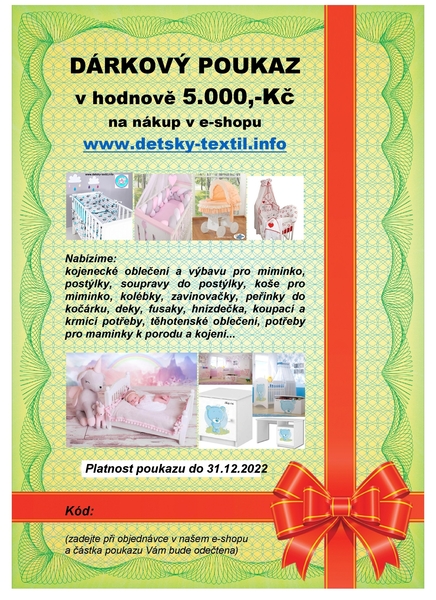 Dárkový poukaz na nákup v hodnotě 5000,-Kč v krabičce - platnost