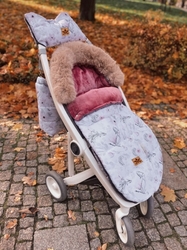 Dětský fusak maxi PREMIUM Magnolie 110x50cm + rukávník zdarma, bílo/pudrový, Baby Nellys